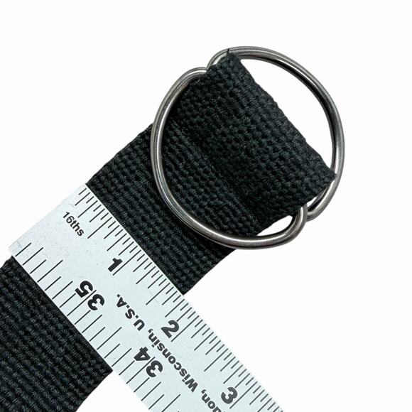 Men’s Canvas Web Belt Double D-Ring Buckle Up to 34” Black 41.5x1.75 - Picture 3 of 5